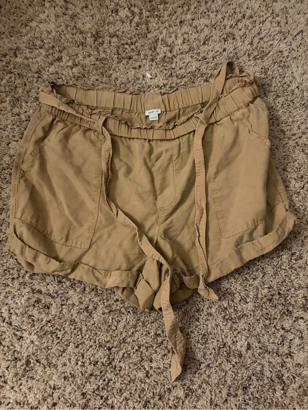 aerie Casual Drawstring Tan Lounge Shorts